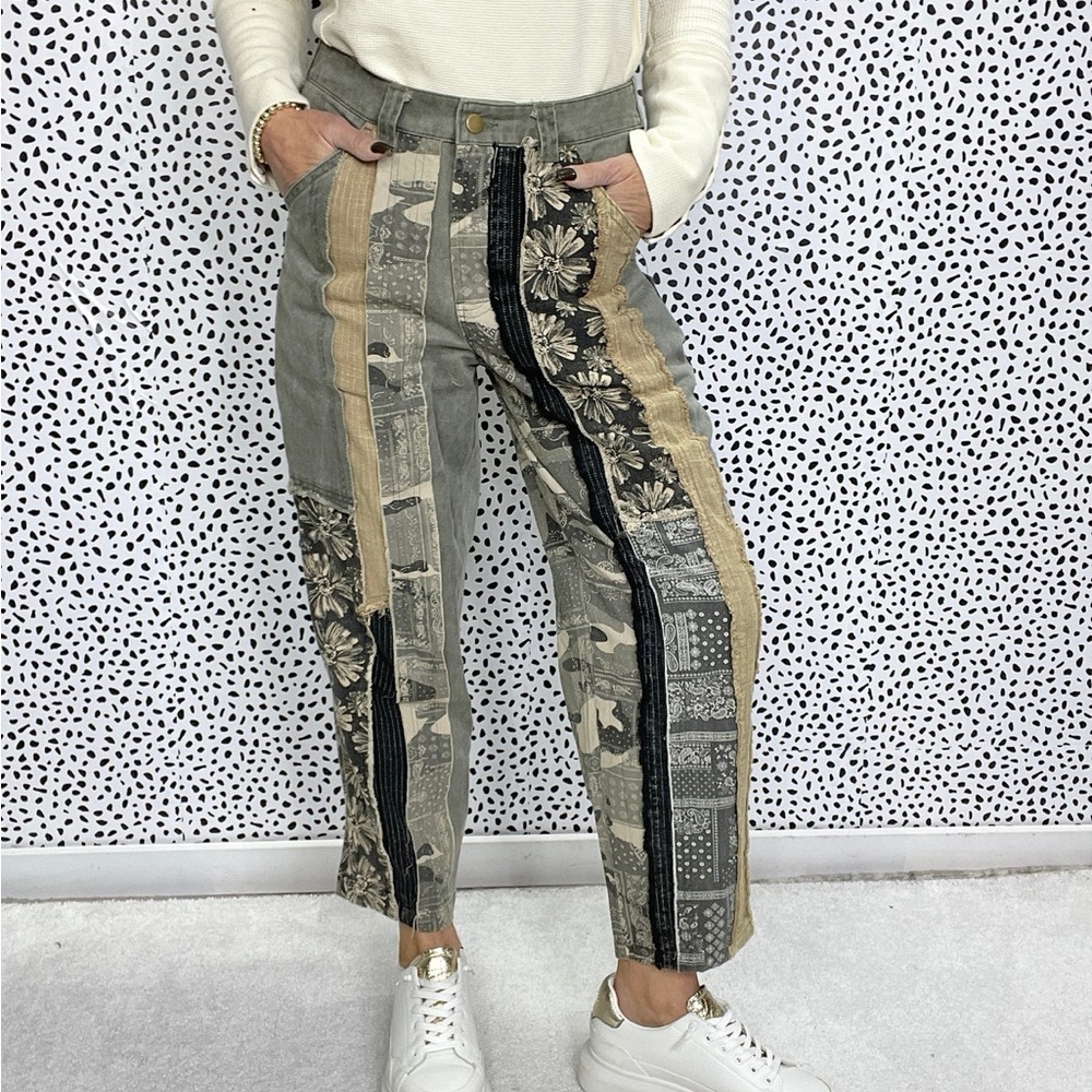 Oli & Hali It’s Your Thing Patchwork Twill Jeans - Picture 2 of 7